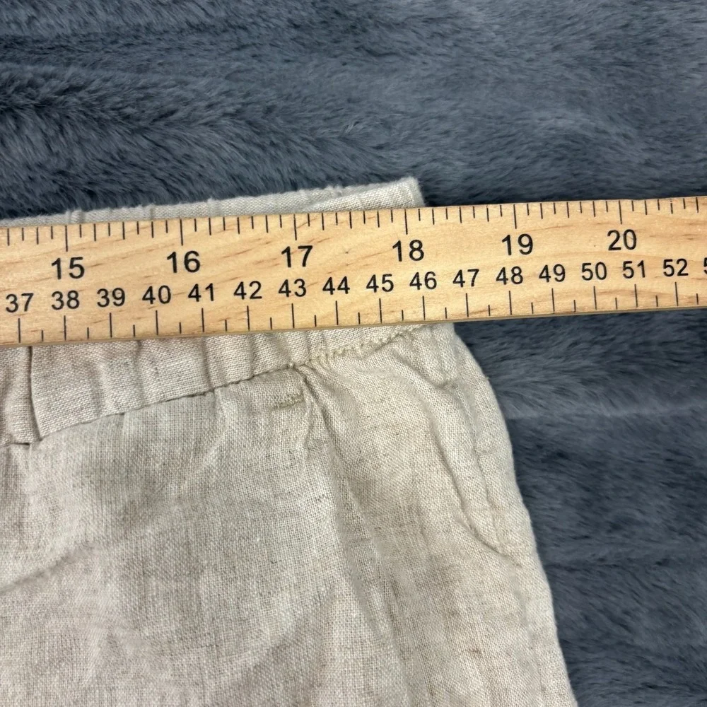 HM Mens Regular Fit Linen Blend Drawstring Pants Beige Oatmeal Size L